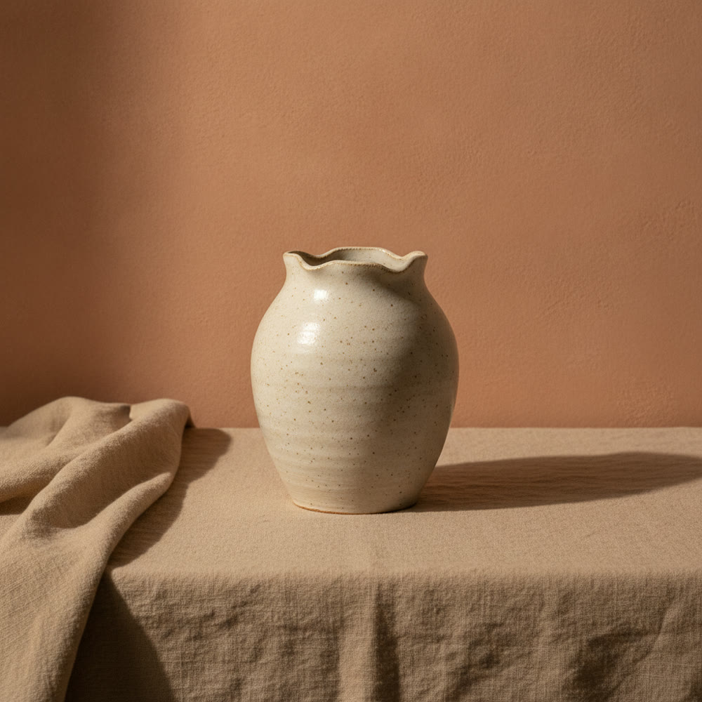 The Kiln Vase — the studio's signature iron-flecked piece